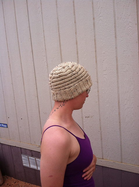 Garter Stripe Knit Hat
