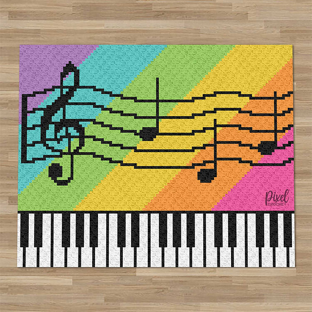 C2C Piano Keys Blanket
