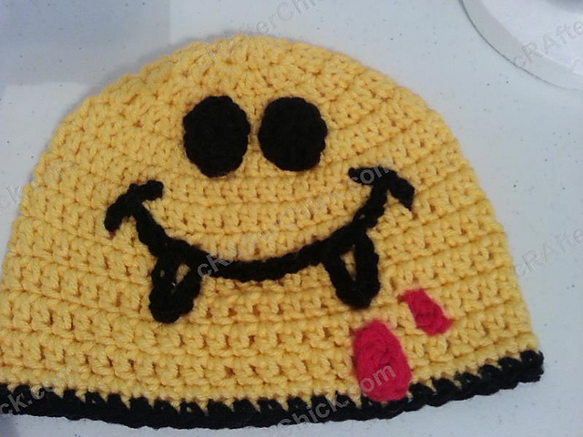 Vampire Smiley Face Beanie
