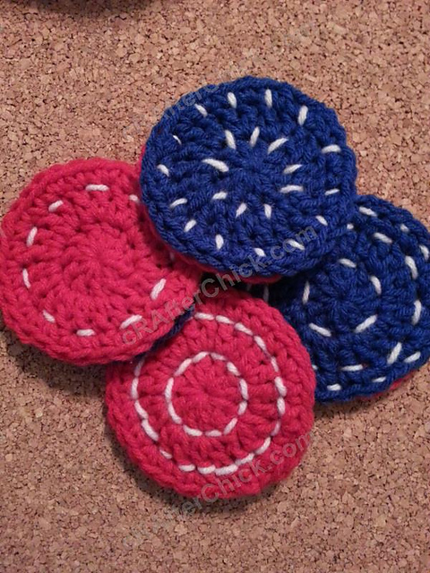 Reversible Coasters with Contrast Stitching