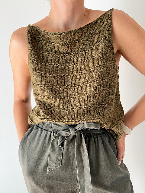 トップス RIELLE RICHE Tape Yarn Knit Tank Top Ravelry: Leela Top pattern by Caidree