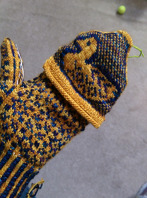 Cinnamon Teal Mittens