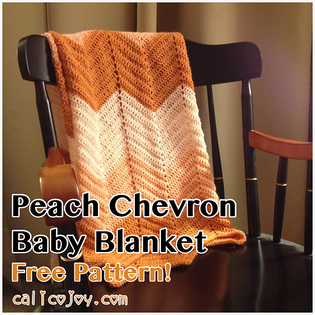 Peach Chevron Baby Blanket