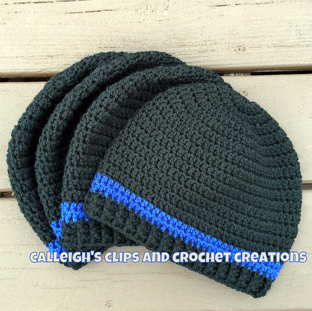 thin blue line beanie hat