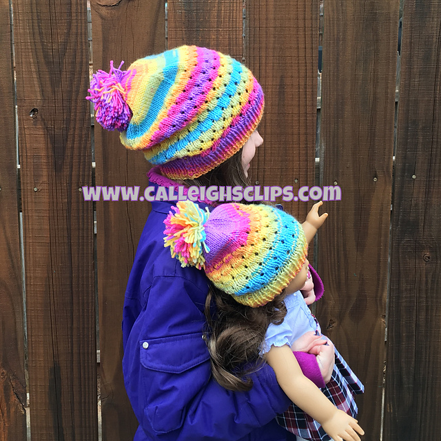 Rainbow Eyelet Slouchy