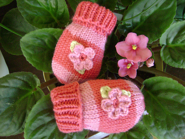 Striped Baby Mittens