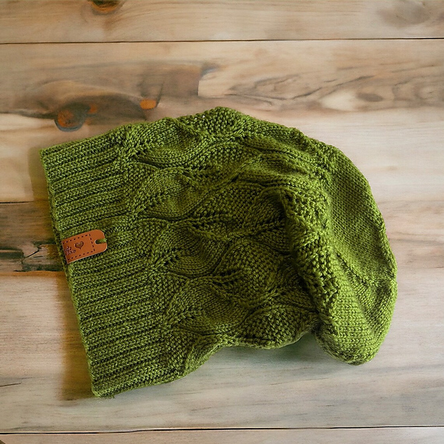 Unique lace leaf beanie