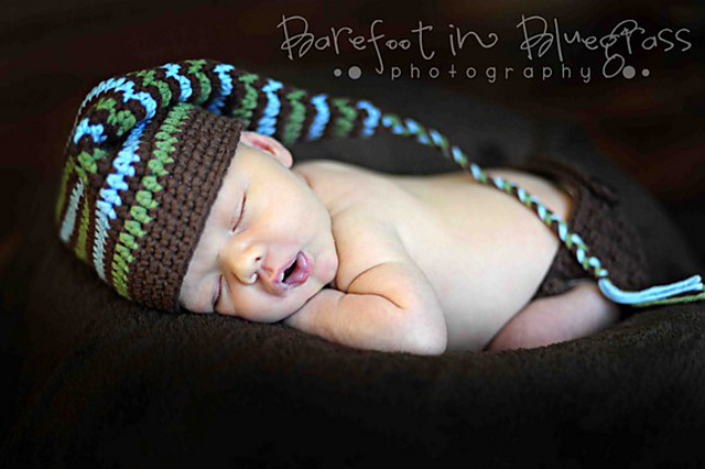 Stripes Stocking Cap & Diaper Cover