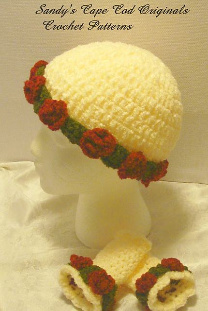 218 Rose Beanie and Fingerless Gloves