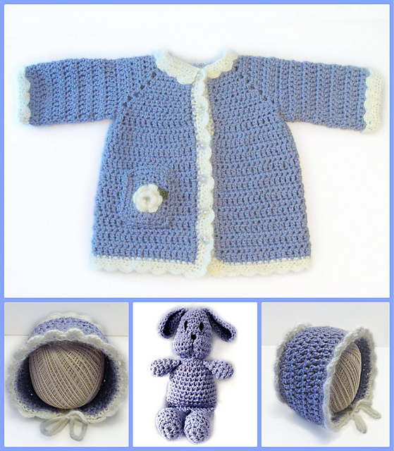 686 Toddler Coat and Bonnet and Bunny Doll