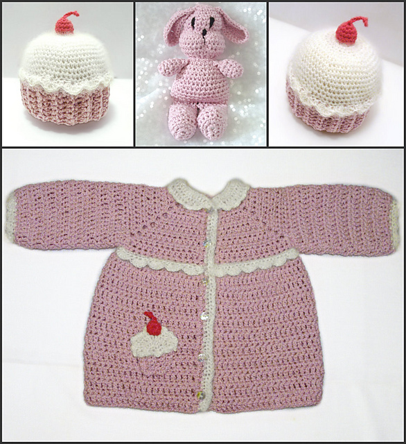 687 Toddler Cupcake Coat and Hat with Matching Bunny