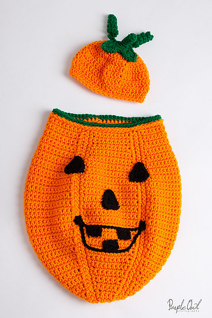 pumpkin cocoon and hat set