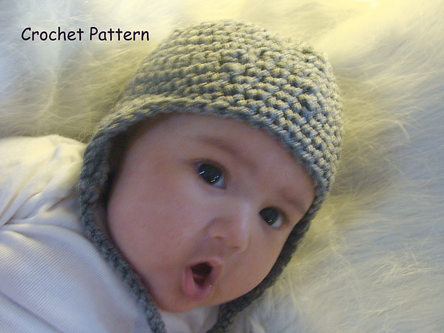 222 infant cotton boy earflap hat with booties