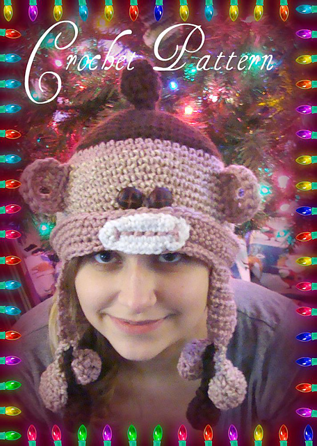 516 Pompom Sock Monkey Hat