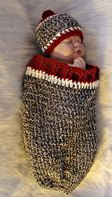 520 Sock Monkey Inspired Cocoon and Hat