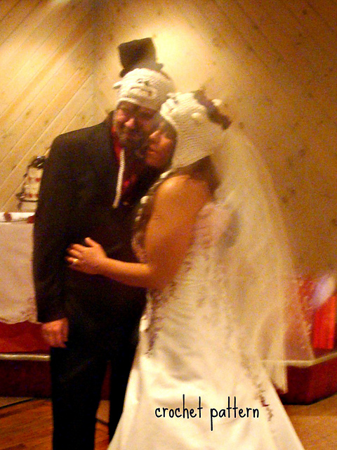 521 Bride and Groom Sock Monkey Hats