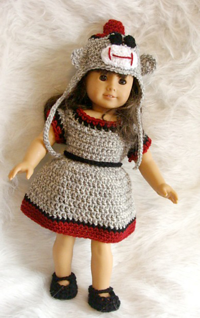 541 Sock Monkey Doll Clothes Fits American Girl Dolls