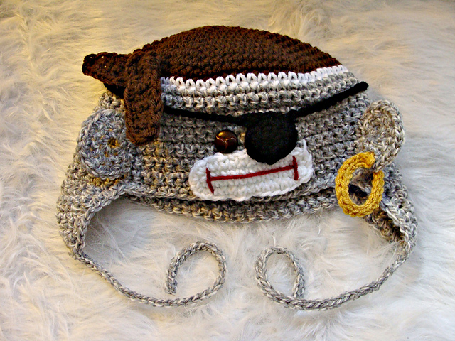 542 Pirate Sock Monkey Hat