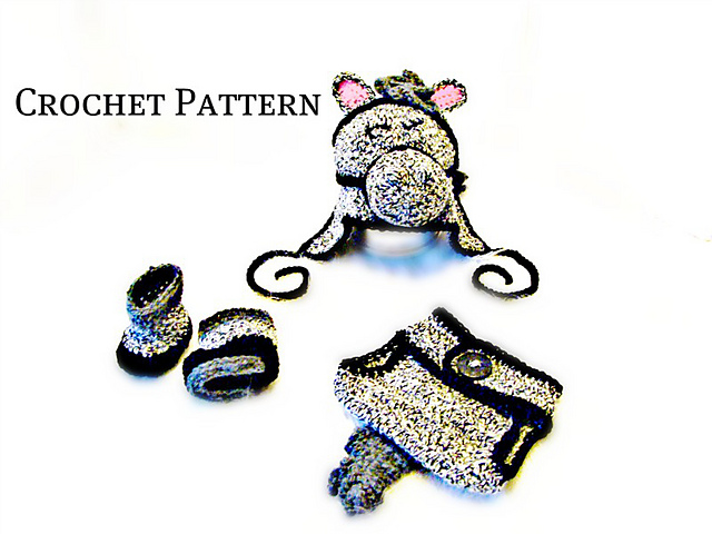 543 Infant Horse Beanie, Diaper Cover, and Booties