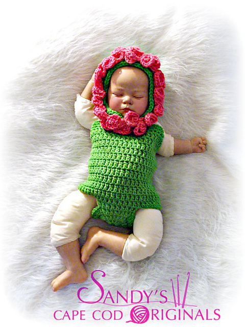 610 Rose Bonnet and Body Suit Photo Prop