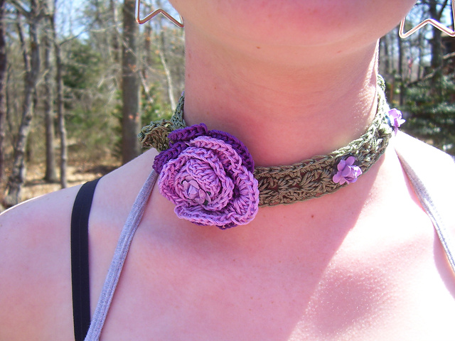 Rose Choker and Wrist Cuff