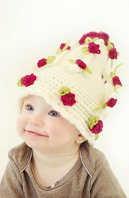 658 cascading flower hat