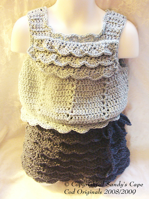 119 Crochet Ruffled Skirt and Top, 2T-4T