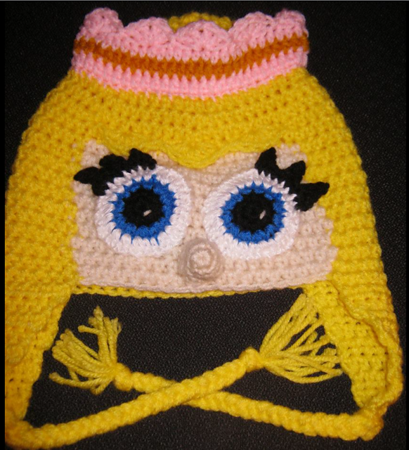 Princess Peach earflap beanie hat