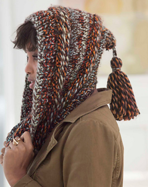 Tasseled Hooded Cowl #L32459