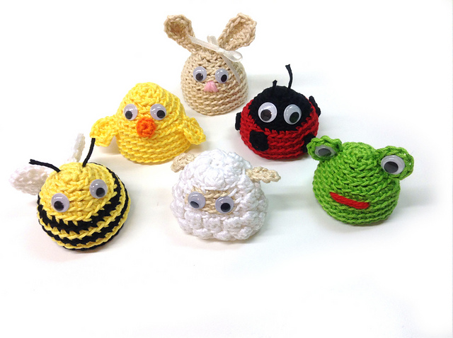 Easter egg cozies (six animals)