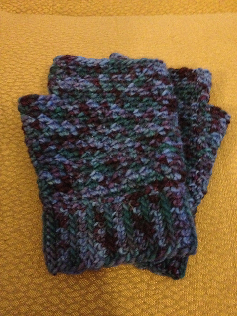Grit Stitch Fingerless Mitts