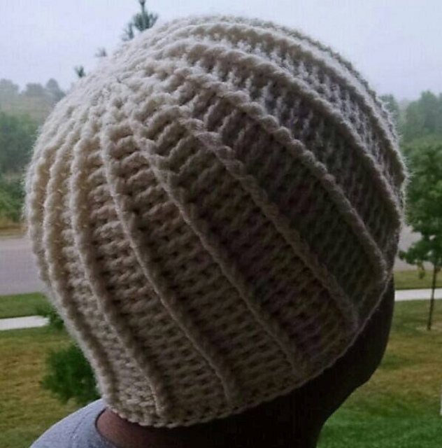 Ravelry Ribbed KnitLook Crochet Beanie pattern by Carli Dominguez