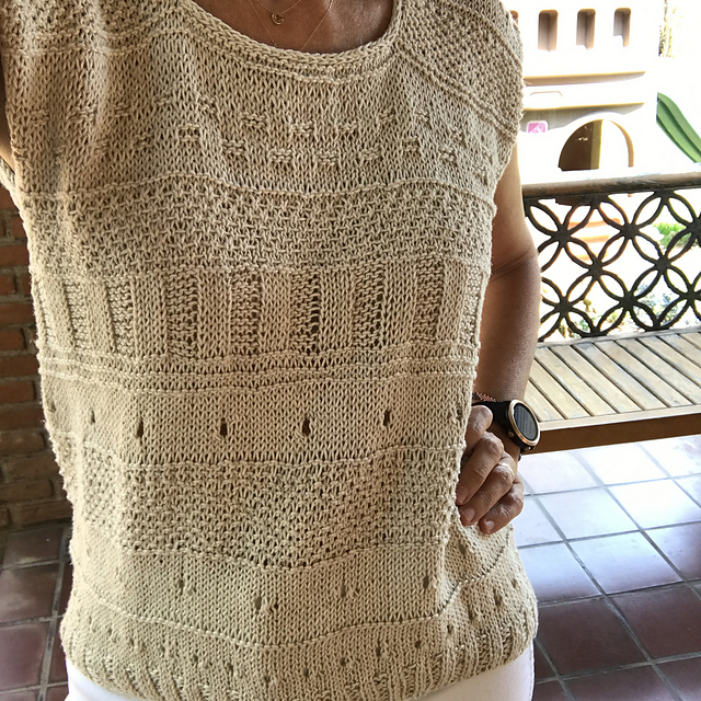 Ravelry: New Sampler Linen Top pattern by Carmen Lara