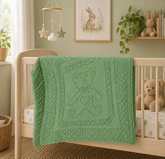Teddy Bear Portrait Afghan