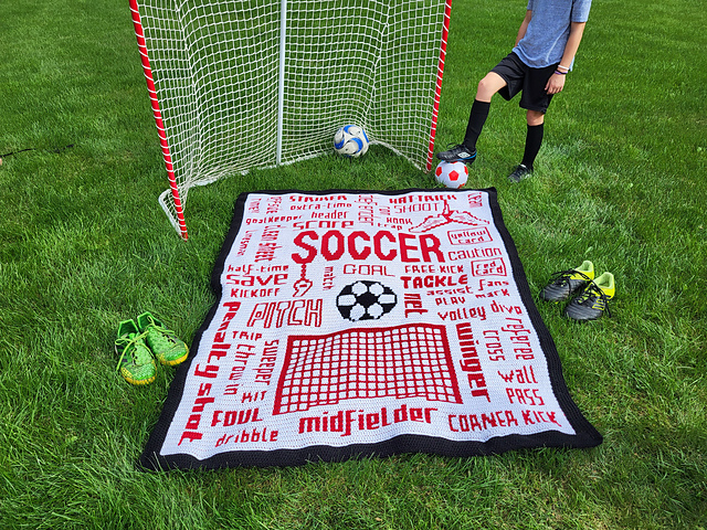 Let's Talk Soccer Mosaic Overlay Blanket/Throw