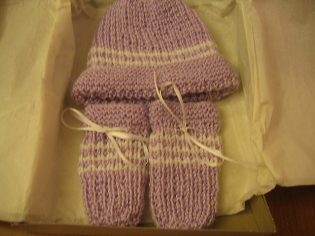 Baby Stripes Mittens & Hat