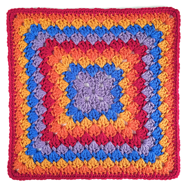 Harlequin Shells 12" Crochet Square