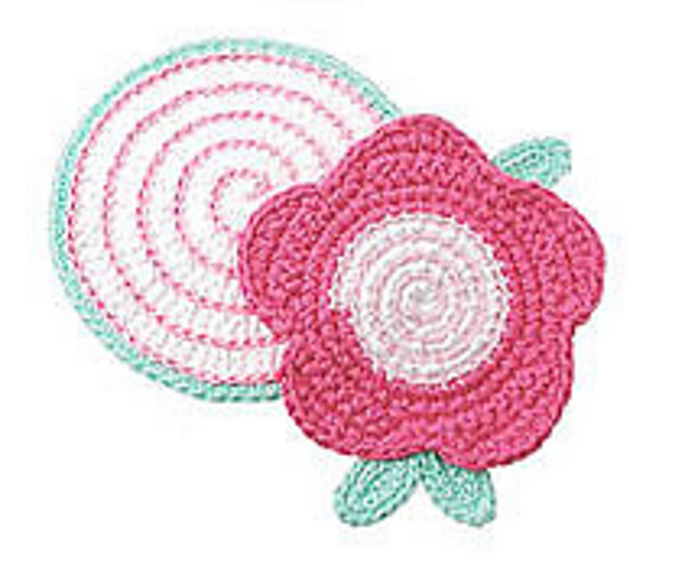 Flower Power Potholder and Dishcloth