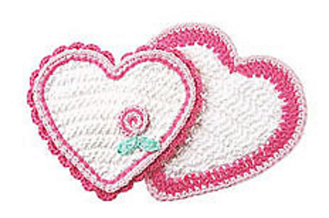 Sweet Heart Potholder and Dishcloth