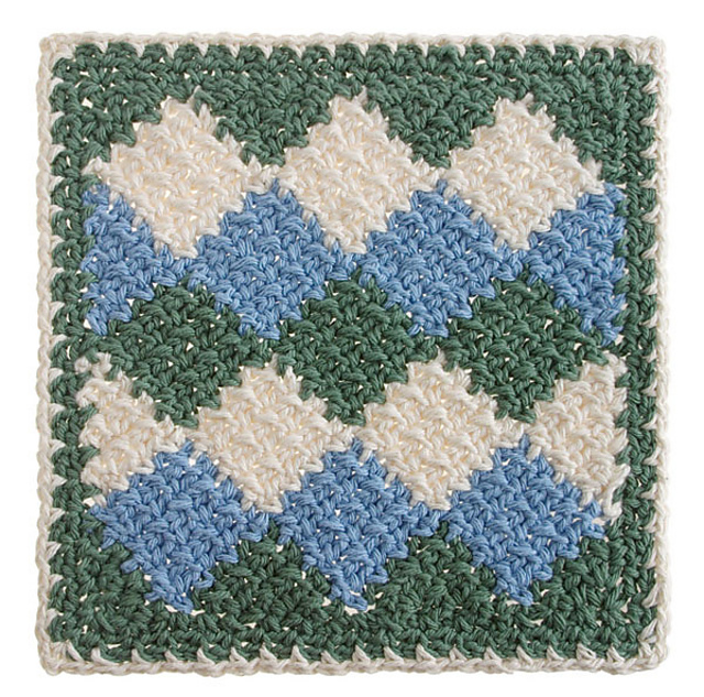 Single Crochet Entrelac Harlequin Hot Pad