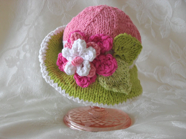 Tickled Pink Brimmed Hat with Flower