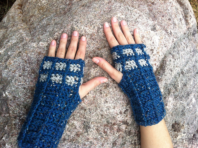 Fingerless TARDIS Gloves