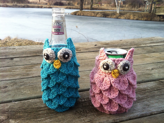 Owl Can and Bottle Cozies