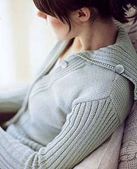 Jacket with Ribbed Collar