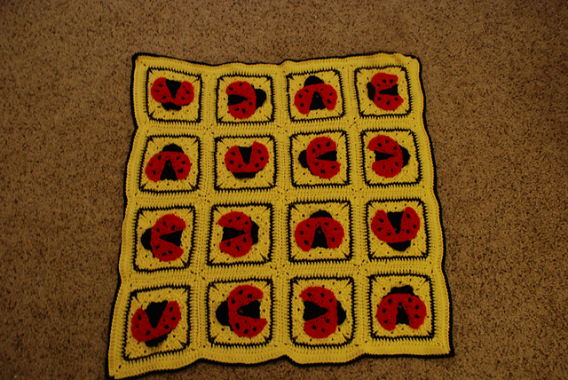 Ladybug Hugs Baby Afghan