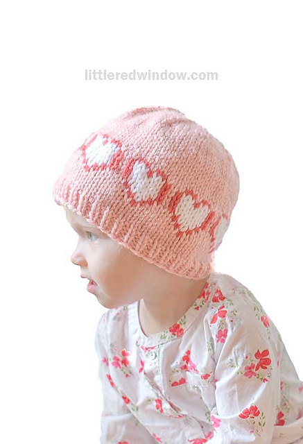 2 Color Heart Hat