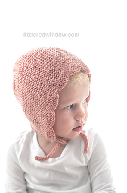 Garter Stitch Scalloped Edge Bonnet