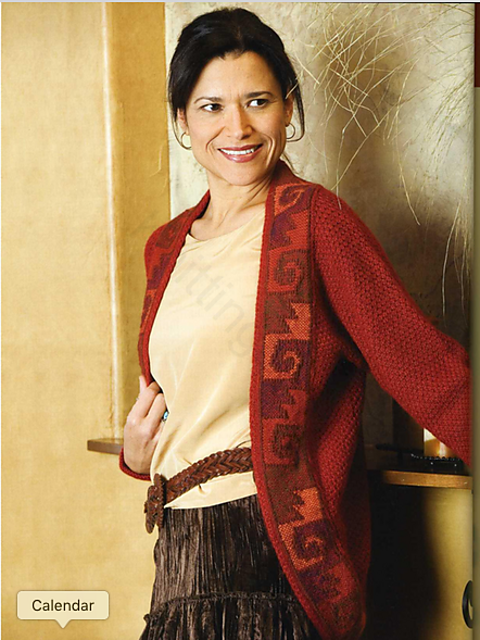 Circular Cardigan with Tapestry Weaving