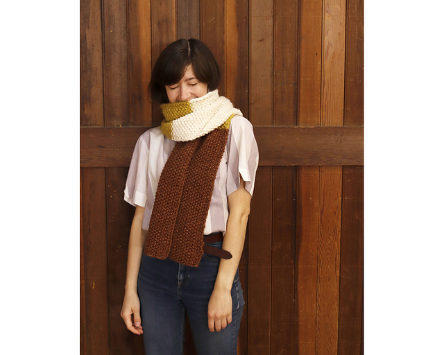 Striped Seed Stitch Scarf