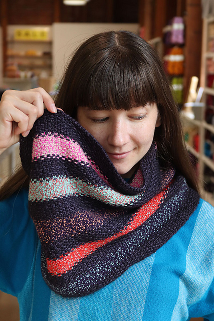 Striped Linen Stitch Cowl